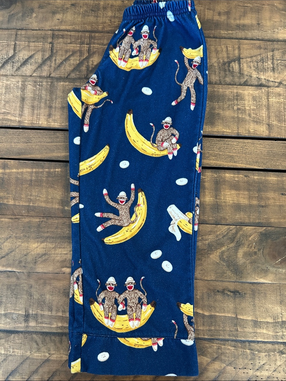 Nick & Nora Size 4/5 Navy Sock Monkey Banana Lounge Pants 🐵🍌